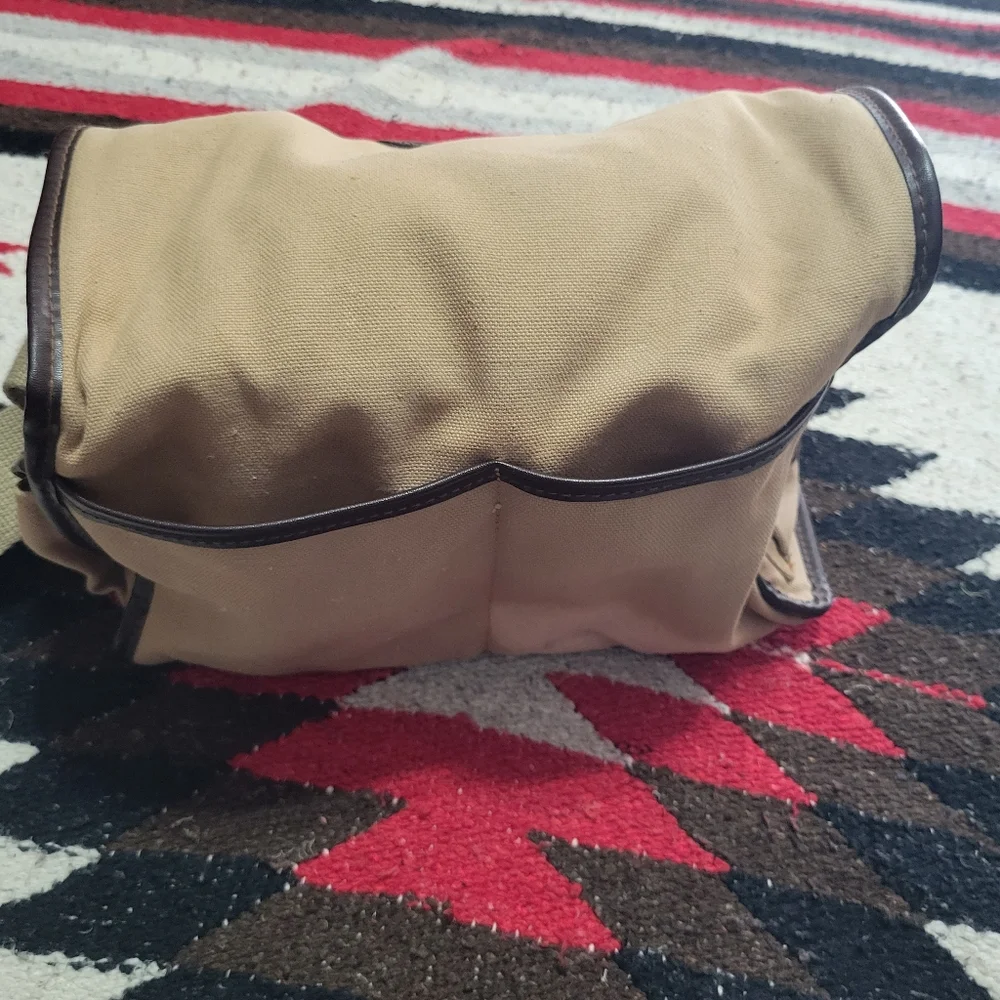 Nikon Beige Canvas Camera Bag with Leather Trim